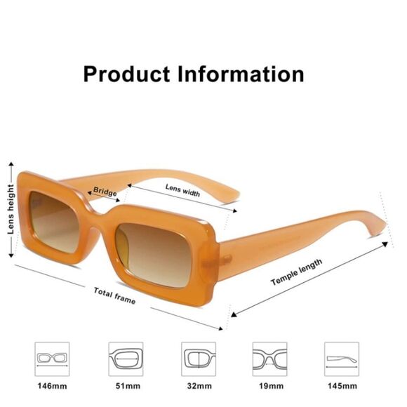Orange Chunky Square Sunglasses   main image 3